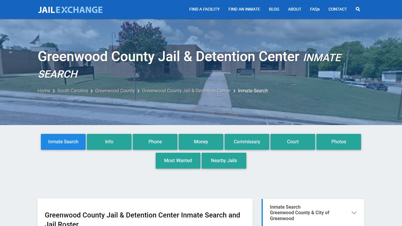 Greenwood County Jail & Detention Center Inmate Search